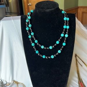 Costume Jewelry Necklace Glass Beads 18”